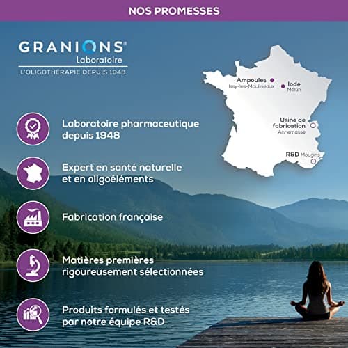 GRANIONS Iode Contribue à une fonction thyroïdienne normale Iode 150 μg Marque Française 30 ampoules