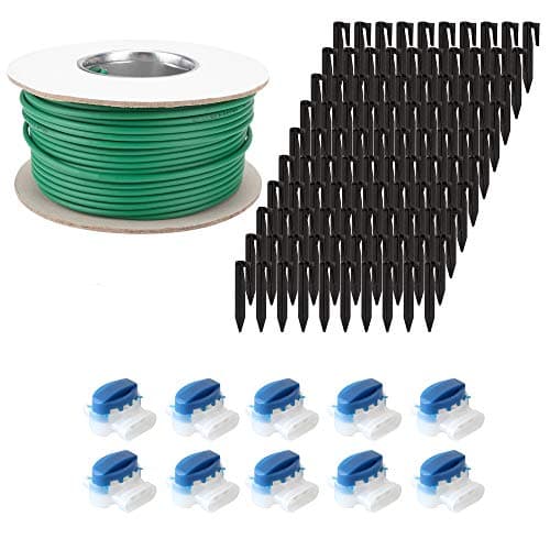 ECENCE 50m câble périphérique + 10x Connecteur + 100x Piquets de terre pour fixation, Kit d’accessoires et de réparation pour robot-tondeuse utilisation universelle