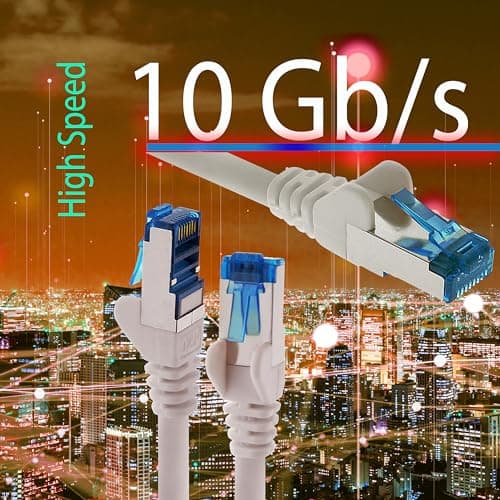 10m - CAT6a - câble réseau jaune - 10 pièces Câble patch CAT 6 A 10000 Mbit s SFTP PIMF 500 MHz compatible avec routeur commutateur Internet DSL CAT5 CAT6 CAT7