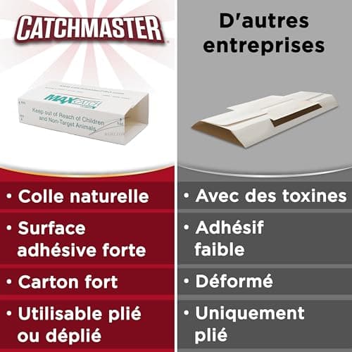 Catchmaster 72MAX Piège à Souris - 10 Pièges Colle Souris - Plaque Collante - Plaque Glue Souris - Attrape Souris - Grande Taille - Pieges à Souris Efficaces