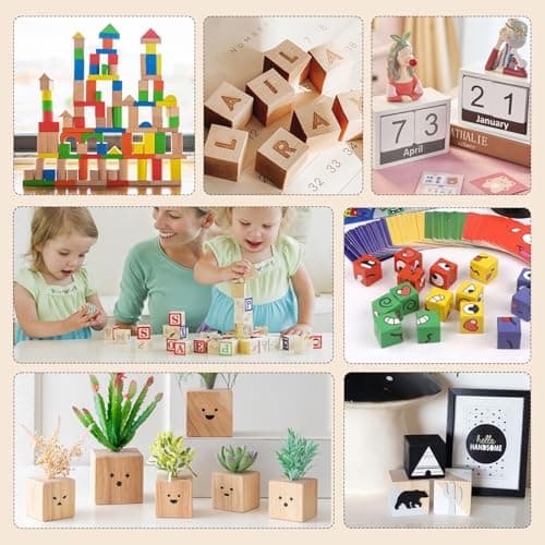 500 Cube en Bois, Cube Bois 1x1x1CM, Cubes en Bois Naturel Blocs de Bois Vierges Non Traités pour Bricolage, Puzzle DIY, Peinture, Décoration