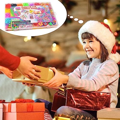 2500+ Elastique Bracelet Kit, 40 Grilles Bricolage Élastique Loom Bands Kit, 32 Couleurs Enfant Caoutchouc Bracelet Collier Jouets avec Boîte de Rangement et Charmes, Cadeaux Creation Anniversaire