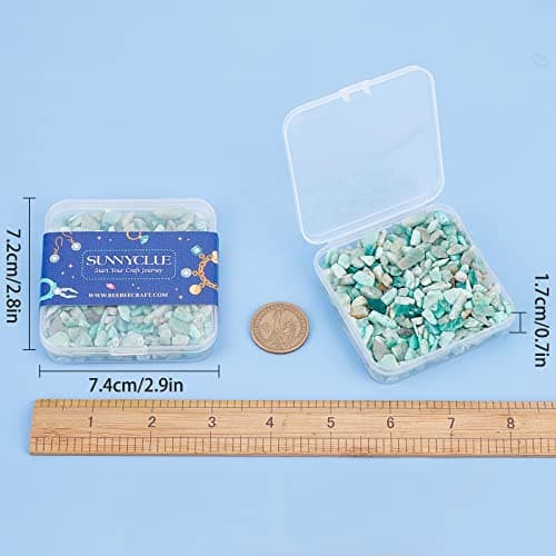 SUNNYCLUE 1 Boîte 100g Amazonite Chip Perles Bleu Pierres Précieuses Irrégulières Guérison Cristal Kyanite Pierre Charme Roches Perle pour la Fabrication de Bijoux DIY Artisanat Chakra Décor Bracelet