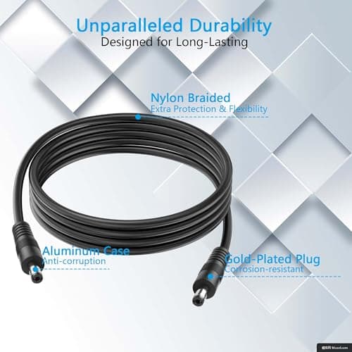 GINTOOYUN Câble DC à DC, 2 groupes 6ft 18awg DC câble d'extension d'alimentation DC 5.5mm X 2.1mm mâle à mâle câble adaptateur d'alimentation pour LED,CCTV,voiture,moniteur,etc-2M (2 mètres)