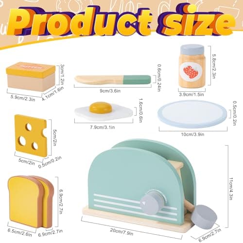 Jouet en Bois Jeux de Rôle Fille Jeux de Cuisine pour Enfants Filles Garçons 3-8 Ans Cadeau de Noël (Bleu)