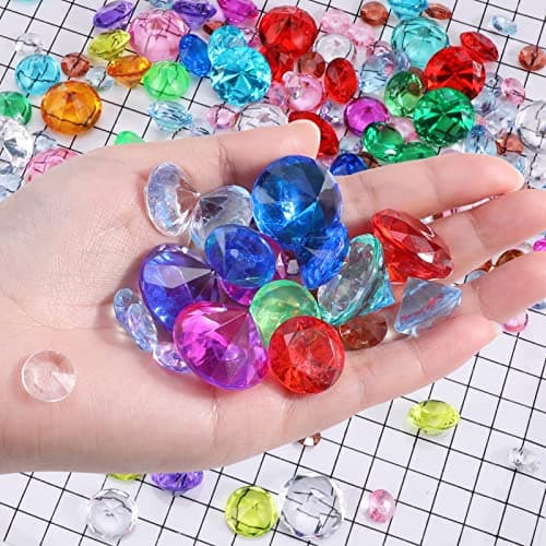 180 Cristaux Acrylique Diamants, 12mm,20mm,25mm Cristaux Decoratif Table Scatter Confetti Clair Pierres de Strass pour Pièce du Centre de Table Mariage Douche Nuptiale Décorations de Perles de Vase