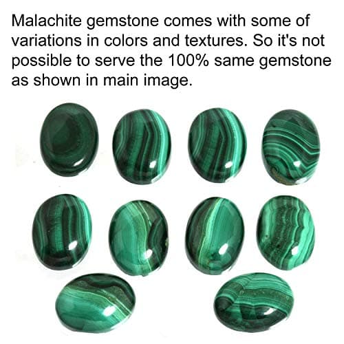 Jeweloporium Bague en argent 925 pour femme Taille 52 Vert Authentique Malachite Gemme Ancien Bague en argent Fête des mères Cadeau Solitaire Bijoux