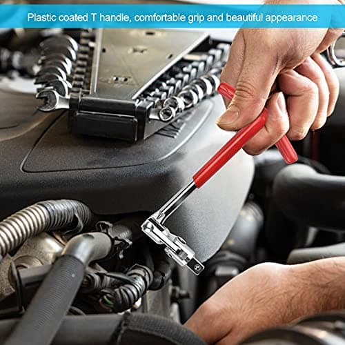 AFASOES Cle a Bougie 16/21MM Flexible Clés à Bougie Clé à Douille à Poignée en T Clé à Bougie d'Allumage Cle a Bougie Moto Clé à Bougie Articulée avec 2 Douilles pour Bougie d'Allumage pour Voiture