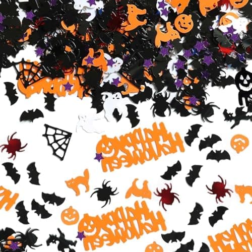 UENXRXE 3 Sacs Halloween Décorations Citrouilles Araignées Chauves-Souris Sorcières Crânes Fantôme Halloween Confettis Pour Halloween Décorations De Table Fête Fournitures