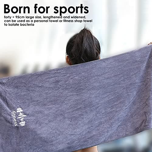 Serviette de Fitness Gym, Serviette de Sport Microfibre, Serviette d'entraînement Absorbante avec Fixation, Serviette de Voyage Légère pour Sport Yoga Randonnée Plage Douche(Gray)