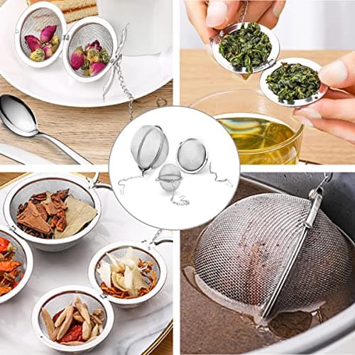 Infuseur à thé boule – Filtre à thé en maille d'acier inoxydable pour feuilles, épices, herbes, fruits – Lot de 3