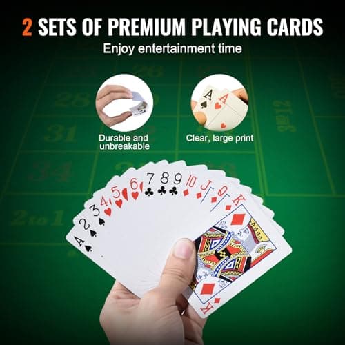 VEVOR Mallette de Poker 300 Jetons de Poker en Plastiques et Alu 11,5 g 40 x 3,3 mm avec 2 Jeux de Cartes 1 Bouton de Croupier et 2 Boutons Blind pour Blackjack Texas Jeux de Hasard Casino à Domicile