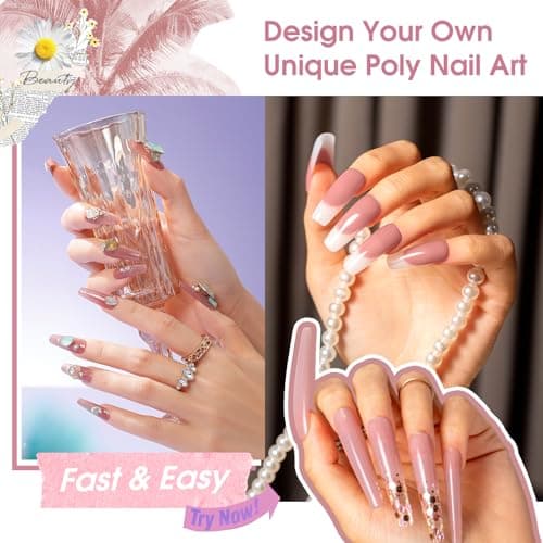 ROSALIND Gel pour Extension d’ongle 60ml, Cinnamon Pink Gel Construction Ongle UV, Poligel à Ongle Gel Nail Art pour les débutant, Professionnel et Salon de Manucure, Cadeau Pour les Amateurs