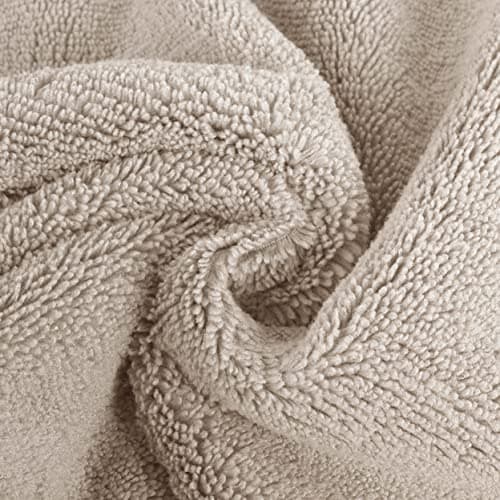 Polyte - 6 serviettes pour le visage - en microfibres - ne peluche pas - beige - 33 x 33 cm