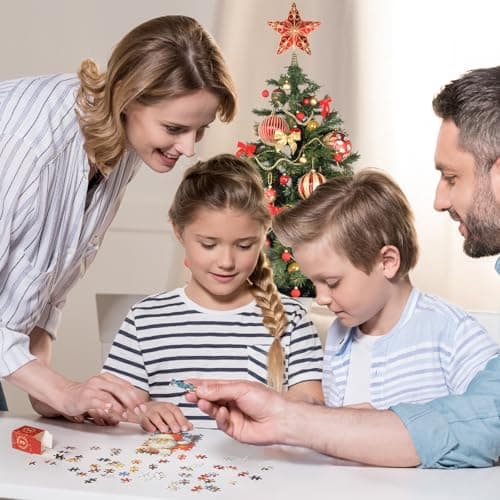 Calendrier de l'Avent Puzzle 2024, Puzzle de Noël 24 Jours Compte à Rebours, Jeux de Société pour Familles, Puzzle de Noël pour Adultes et Enfants, 1008 Pièces 70 x 50 cm
