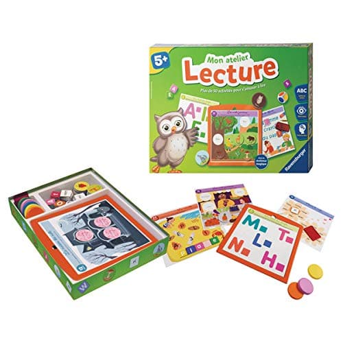 Ravensburger - Jeu Educatif - Mon atelier lecture - Coffret complet éducatif - Apprentissage de la lecture - 50 activités - A partir de 5 ans - 24074