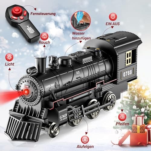 Hot Bee Train Electrique Enfant, Petit Train de Noël Électrique pour Sapin avec Télécommande