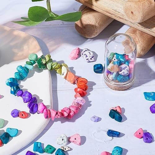 SUNNYCLUE 2 brin de Copeaux de Turquoise en Vrac, Pierres Précieuses en Vrac, Énergie de Guérison, Perle de Pierre Précieuse Turquoise Porte-Bonheur, Perles Irrégulières pour la Fabrication de Bijoux,