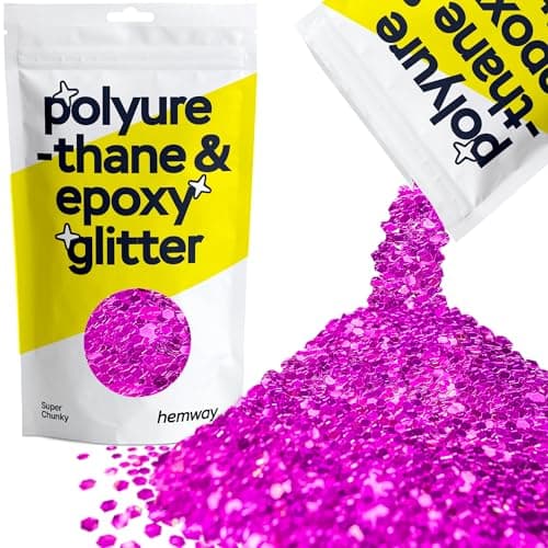 Paillettes pour Résine Rose Fuchsia Métallique Cristaux for Époxy Artisanat Très Grosses Paillettes Gobelets Fondant de cire 100g / 3.5oz