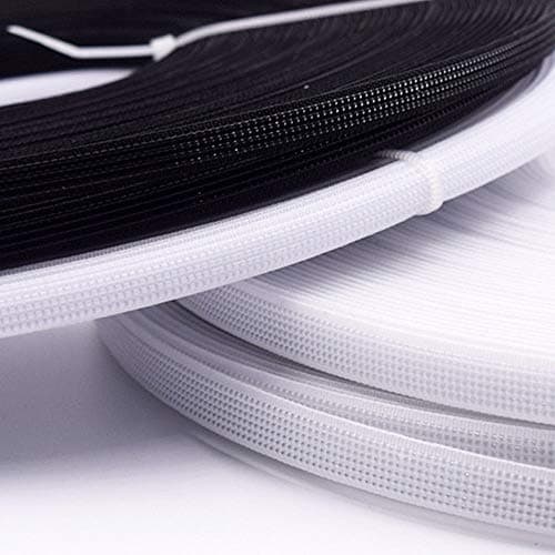 GUGULUZA Bobine de ruban en polyester pour couture de renfort robe de mariée, corset 6/8/12/15 mm Blanc – 15 mm