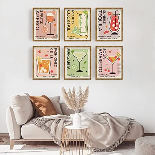 FREEBLOSS 6set Poster Mural Posters Muraux Bar Affiche Murale Poster Murale Sans Cadre Affiche Decoration Murale Poster Mural pour Salon Tableaux, Posters et Arts Décoratifs Poster Mural Chambre