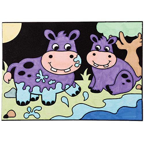 Baker Ross Coloriage en Velours Animaux de la Jungle - Lot de 10, Activites Manuelles pour les Enfants (FC906)