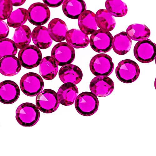 WedDecor 4.5mm Vert Pomme Décorations de Table Acrylique Diamant Cristaux Confettis pour Décoration de Mariage, Vase Remplisseur, Table Centerpiece, 2000 Pièces - Rose Vif, 4.5mm