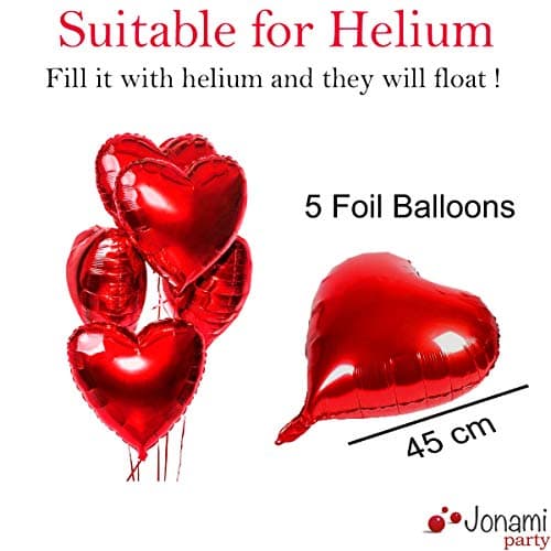 Bougies Romantiques et Pétales. 50 Bougies en Forme de Coeur + 1000 Pétales de Rose Rouges en Soie, 5 Ballons Coeur Rouges - Décoration pour Mariage, Saint Valentin et Fiançailles