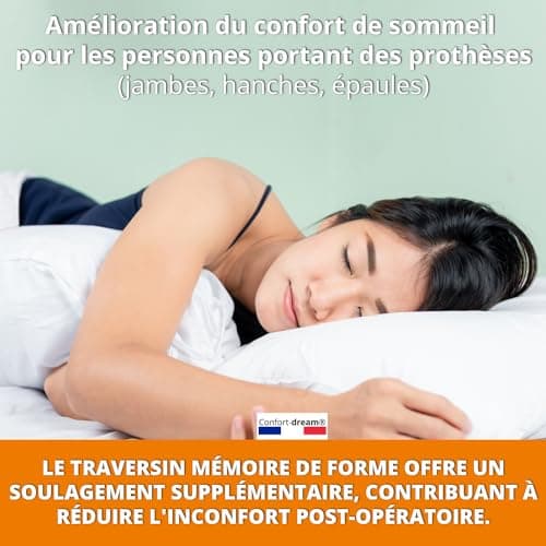 Traversin 160 cm à Mémoire de Forme Premium Extra Ferme pour Dormir sur Le côté (Apnée du Sommeil, Prothèse, Grossesse, Douleurs Lombaires) Pelochon Très Ferme Dur Lit Adulte XXL/Double/Simple/Canapé