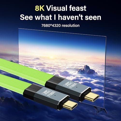 SinLoon Câble de charge rapide USB 3.2 Gen 2, câble USB C vers USB C, support de charge rapide 5A/100W, transfert de données à 20 Gbps, sortie vidéo 8K à 60 Hz-Vert