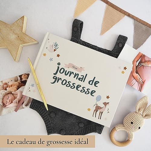 Journal de Grossesse à Offrir - Livre Grossesse de Luxe pour Futures Mamans – Carnet de Grossesse comprend Calendrier, Scrapbook, Check-list, Organisateur et Livre de Naissance Souvenirs (Animaux)