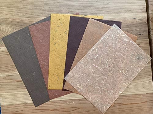 Lot de 50 feuilles de papier de mûrier naturel fin marron mélangé A4 fait à la main pour loisirs créatifs, origami, fabrication de cartes, loisirs créatifs, taille A4