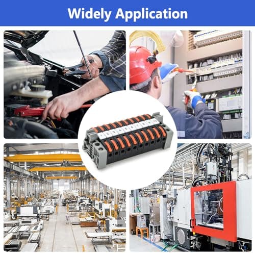 40 Pièces Kit de Bornier de Rail Din Electrique, Bornes à Vis pour Rail Din, Noir Bornier de Connecteur de Rail pour Projets de Bricolage CâBlage Rapide Enfichable