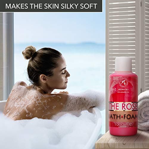Mousse de Bain à Huile Essentielle Absolue de Rose 1000ml - Soin du Corps - Bon Sommeil - Beauté - Bain - Soin du Corps - Bien-être - Détente - Aromathérapie - Spa