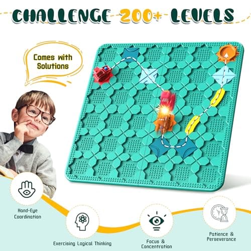 fygurso Jeux logiques de Construction de Routes pour Enfants, Grands Jeux de Plateau STEM de Puzzles, Labyrinthe Jeu de société, Jouets éducatifs Montessori, Cadeaux d'anniversaire pour Les 4-8 Ans