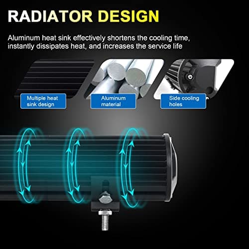 AUXTINGS 30cm Quatre Rangées Barre Lumineuse LED de travail Faisceau de travail pour camions tracteurs 4x4 bateau tout-terrain feux de brouillard,12V 24V étanche IP67