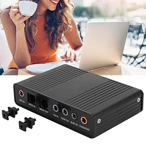 AMONIDA DM-HD10 Carte Son Externe Adaptateur Surround 5.1 6 canaux Adaptateur de Carte Son Audio