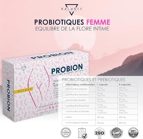 PROBION | Probiotique Flore Intime | Équilibre De La Vaginale | Supplément Alimentaire| Aide À Promouvoir Le Bien-Être De La Flore Bactérienne Vaginale | 30 Capsules