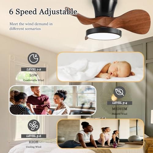 Noir Ventilateur Plafond Avec Lumiere Petit Chambre Memoire Dimmable Lustre Ventilateur De Plafond Et Telecommande App Réversible Silencieux Dc Ventilo Plafond Avec Lumière Led Timer Lounge