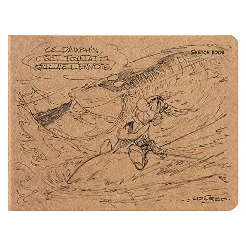 Clairefontaine 813000C - Un Carnet Piqué ''Astérix Crayonnés Sketchbook'' 60 Pages de Papier Dessin Sketch Uni Ivoire 90g, 16x21 cm, Couverture Kraft, 2 visuels, livraison aléatoire