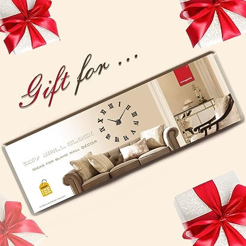 Vangold Pendule Murale 3D Géante au Design Moderne Horloge Murale pour La Chambre Cuisine Bureau Hôtel Cadeau