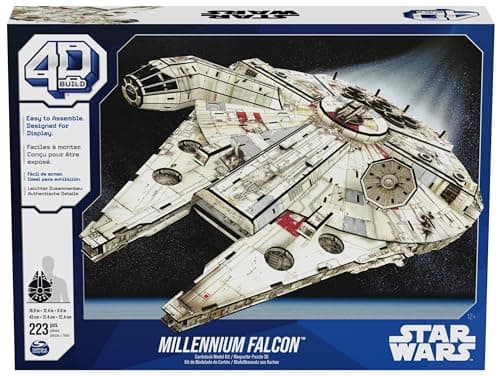 4D BUILD - Puzzle 3D Star Wars - Maquette Star Wars 223 Pièces - Faucon Millenium Inspiré de la Saga - Puzzle Adulte - Jeu de Construction à Collectionner - Jouet adulte - Jeu Enfant 12 ans et +