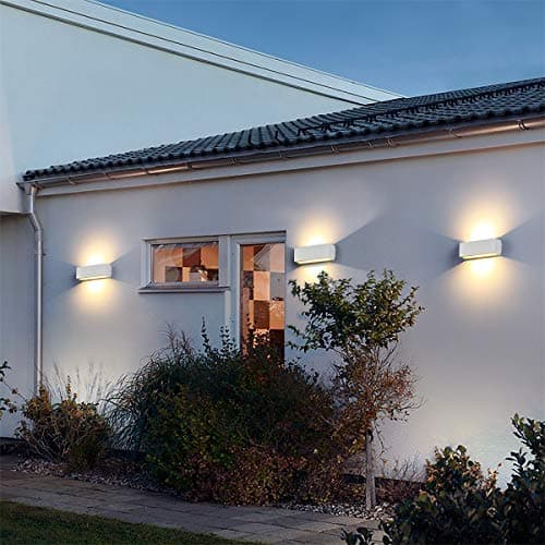 Dr.lazy 12W Applique Murale led Intérieur exterieur Huat en bas Lampe murale LED Moderne Imperméable IP65 Appliques Murales en Aluminium pour Salon Escalier Couloir Jardin (Blanc/Blanc Chaud)
