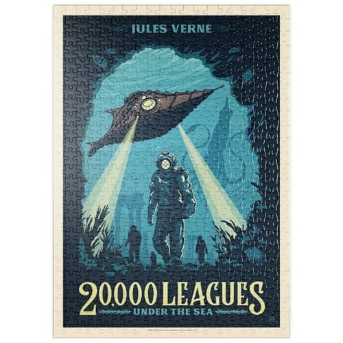 MyPuzzle 20 000 Lieues sous Les Mers : Jules Verne, Affiche Vintage - Premium 500 Pièces Puzzle - Collection spéciale MyPuzzle de Anderson Design Group