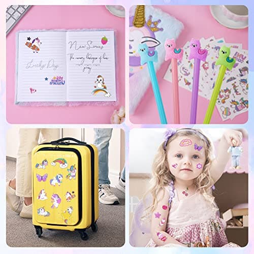 OFFCUP Carnets de Licorne Couronne, Cahier en Peluche, Journal Secret Avec Stylo et Autocollants de Tatouage Bloc-notes Voyage de Bureau Scolaire Cahiers Manuscrits Blocs Mémo