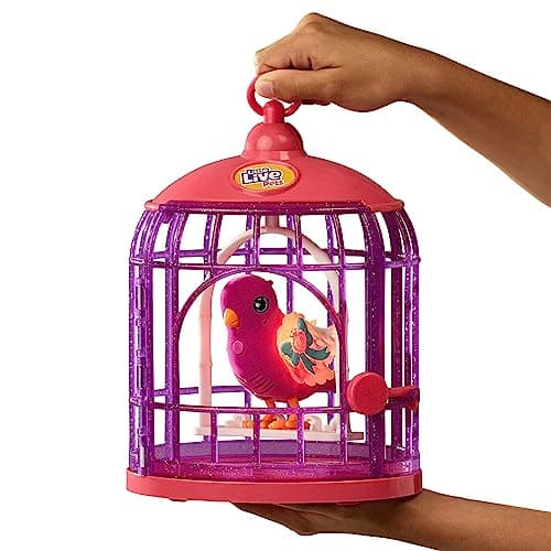 Little Live Pets - Lil' Bird et nichoir : Tiara Twinkles | Nichoirs assemblables, Nouvelles Ailes Lumineuses avec Plus de 20 Chants d’Oiseaux. Il réagit au Toucher !