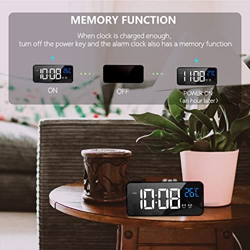 LATEC Réveil Numérique, Alarm Réveil LED avec Fonction Snooze, Charge des Ports USB (Noir)