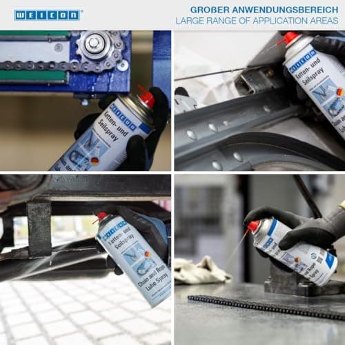 WEICON Spray Lubrifiant pour Chaînes et Câbles 400 ml de lubrifiant adhésif incolore résistant à la pression