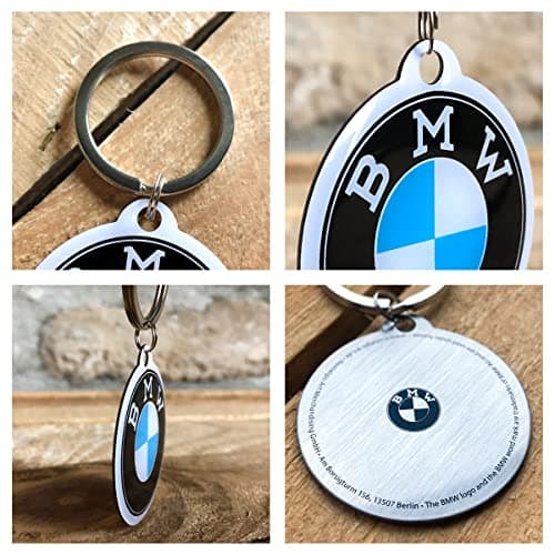 Nostalgic-Art Porte-clé rétro, Ø 4 cm, Official License Product (OLP), BMW – Logo – Idée de cadeau pour fans de BMW, en métal, design vintage