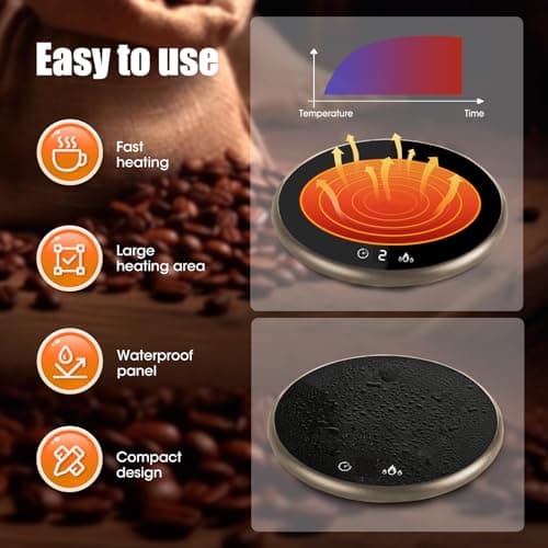 Chauffe-Tasse à café,Chauffe Tasses à café avec 2 Température pour Chauffe Tasse de Café Le thé Chocolat au Lait,Chauffe-café pour la Maison, Le Bureau